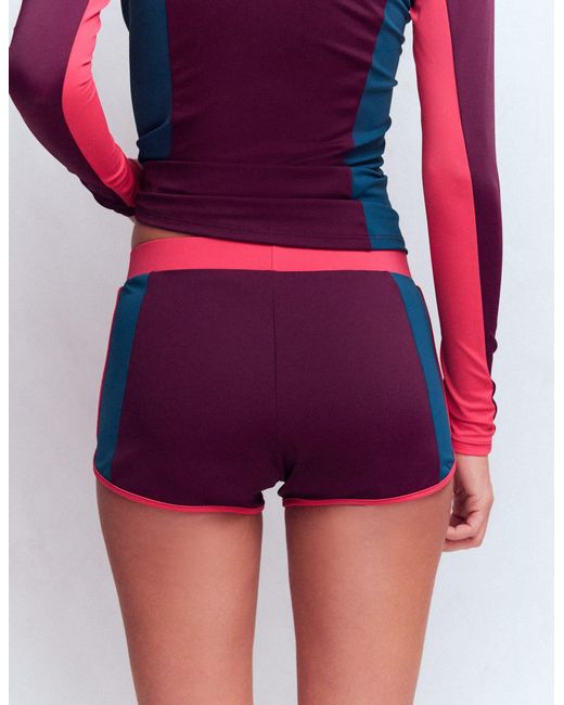 Boden Purple Rash Guard Swim Shorts