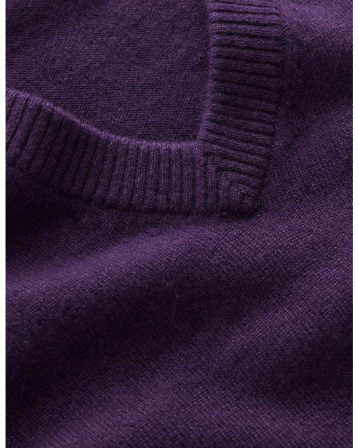 Boden Purple Elsie Cashmere V Neck Jumper