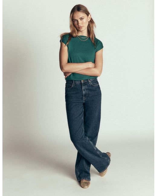 Boden Green Supersoft Slash Neck T-Shirt
