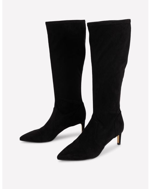 Boden Black Stretch Kitten Heel Boots