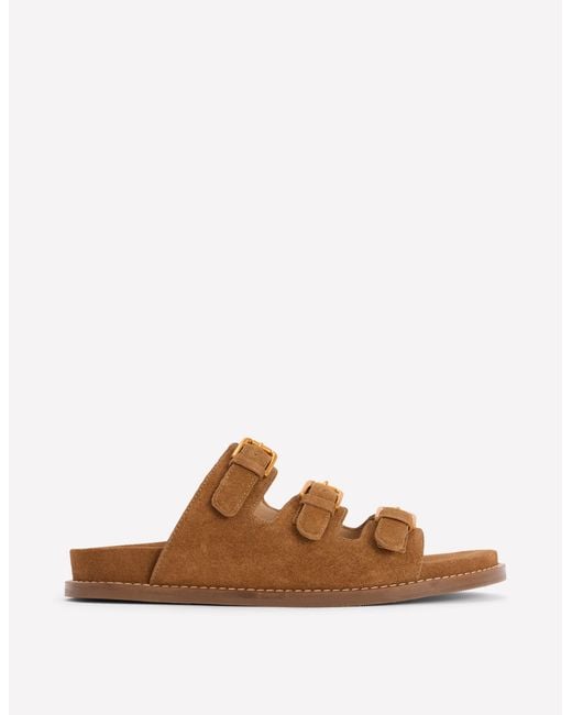 Boden Brown Triple Strap Footbed Sandal