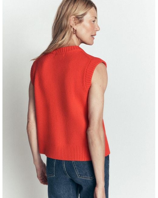 Boden Red Marta Merino Wool Waistcoat