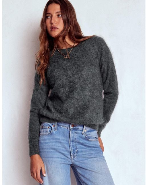 Boden Gray Brushed Cashmere Jumper