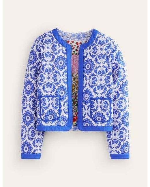 Boden Blue Quilted Reversible Jacket