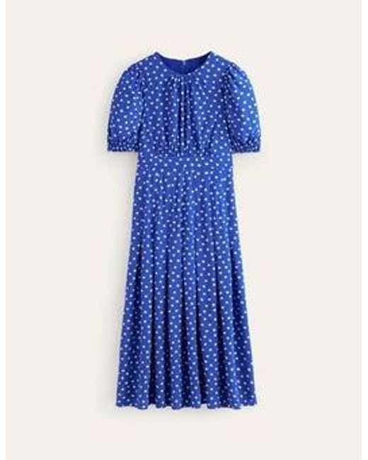 Boden Blue Liv Pleat Detail Midi Dress