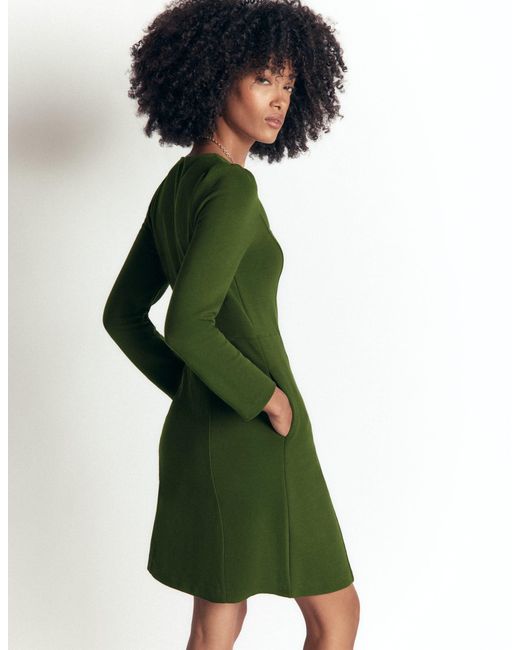 Boden Green Marla Seamed Ottoman Dress