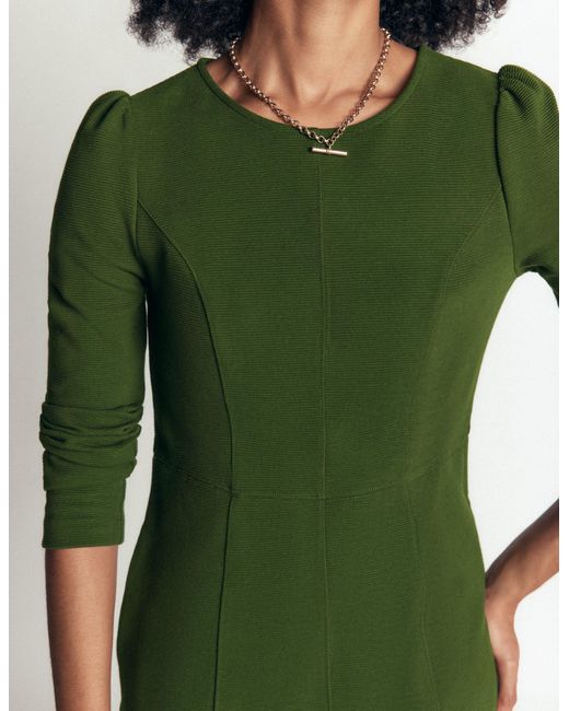 Boden Green Marla Seamed Ottoman Dress