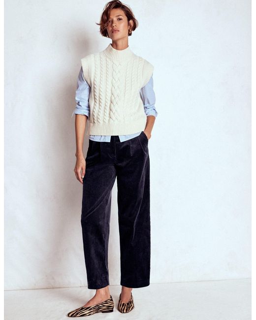 Boden White Bloomsbury Cord Trousers