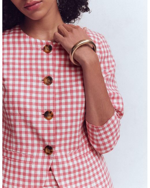 Boden Red Hampstead Linen Blazer