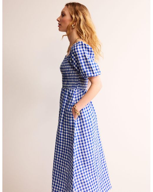 knee length dresses for ladies Ivy Smocked Midi Dress-Black main image 0