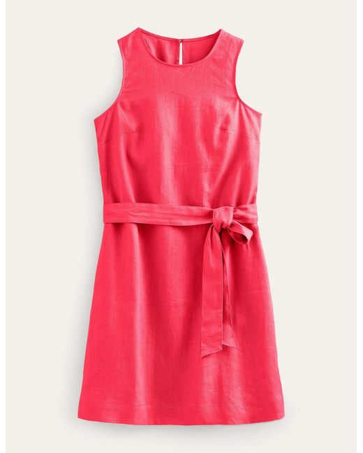 Robe en lin sans manches Boden en coloris Pink