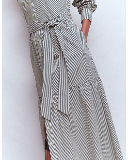 Boden Gray Ellie Cotton Maxi Shirt Dress