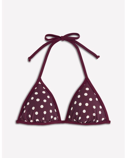 Boden Multicolor Symi Reversible Bikini Top-Chocberry, Stripe & Dot