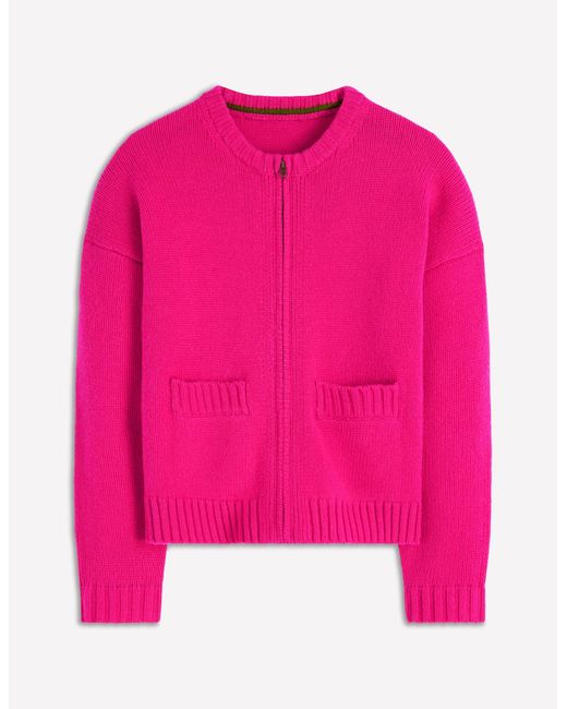 Boden Pink Maya Zip-Up Jacket