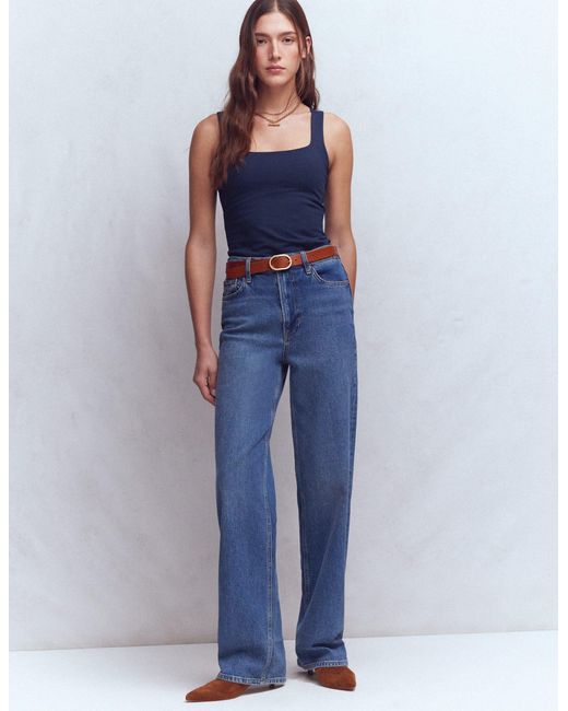 Boden Blue Brooke Double Layer Tank Top
