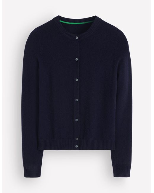 Boden Blue Elsie Cashmere Crew Cardigan