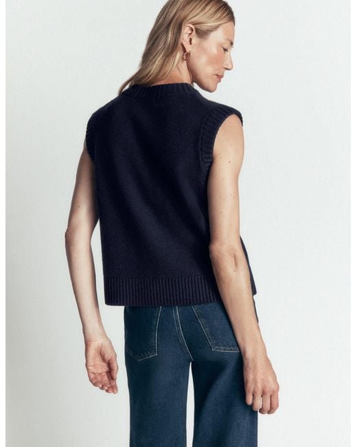 Boden Blue Marta Merino Wool Waistcoat
