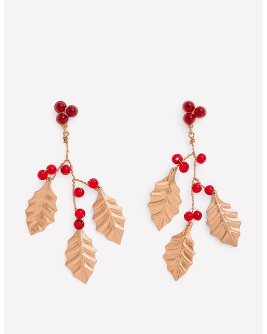 Boden Red Festive Metal Earrings