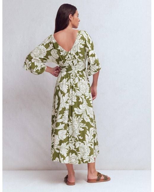 Boden White Imelda Kimono Jersey Dress