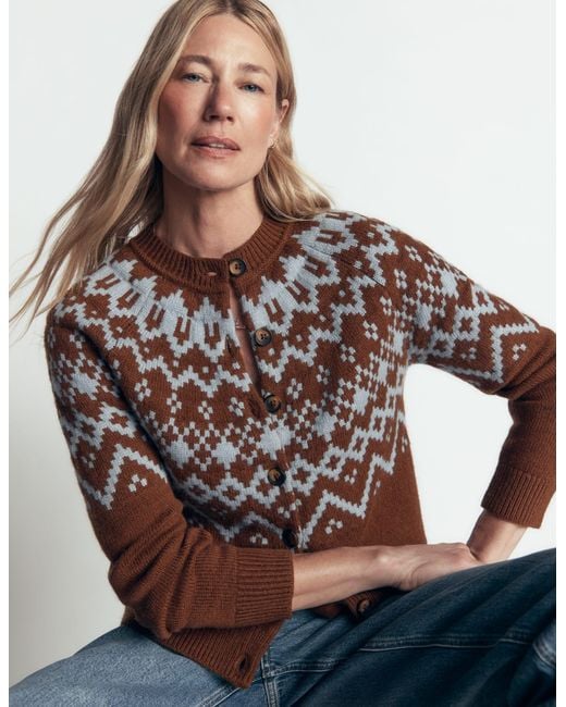 Boden Natural Mae Fair Isle Cardigan
