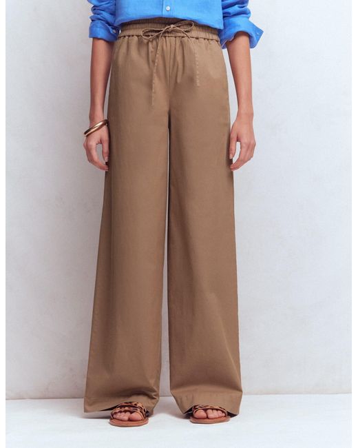 Boden Blue Greenwich Tie Waist Trousers