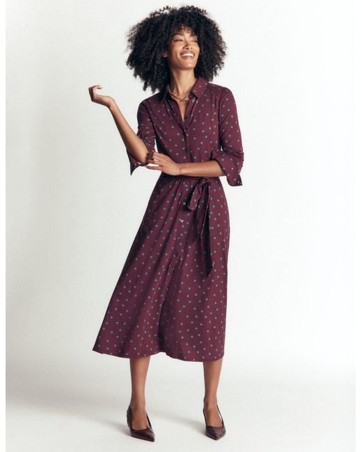 Boden Purple Marcia Jersey Shirt Dress