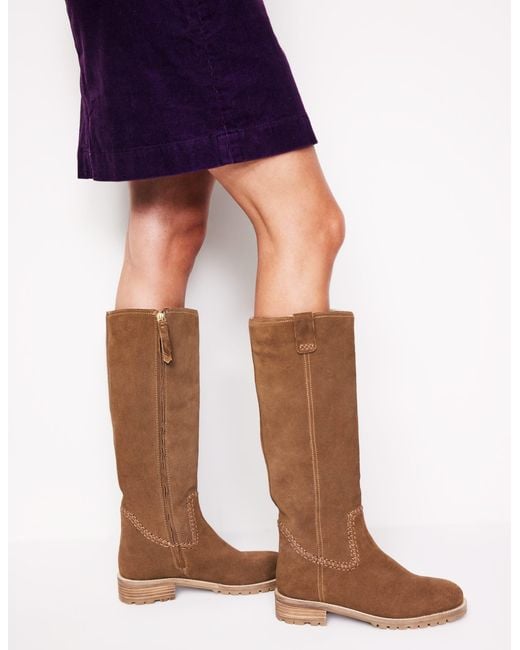 Boden Brown Flat Knee Boots