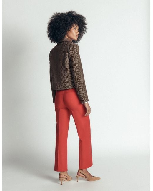 Boden Brown Branscombe Wool Bow Jacket