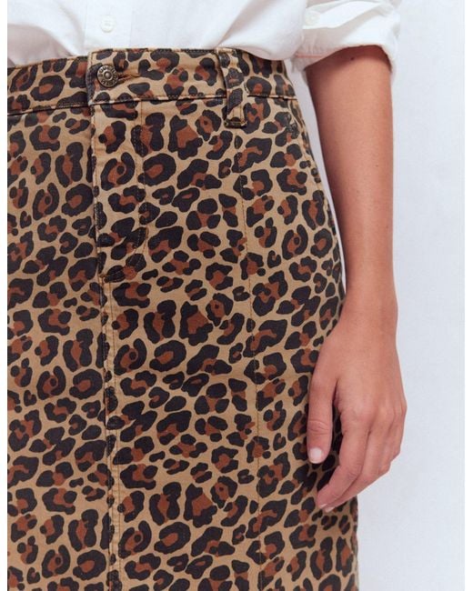 Boden Brown Straight Denim Skirt