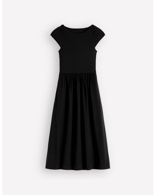 Boden Black Boat Neck Mix Dress