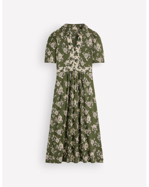 Boden Green Heidi Jersey Midi Tea Dress