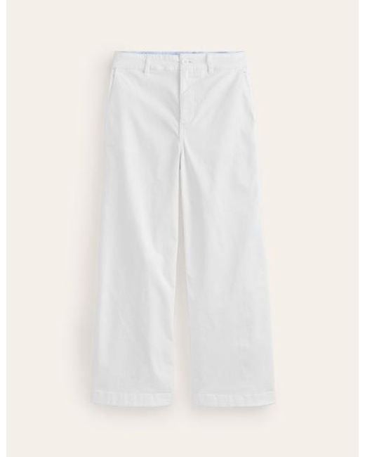 Boden White Barnsbury Crop Chino Trousers