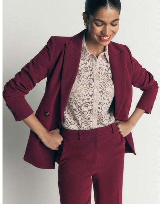 Boden Purple Keswick Double Breasted Blazer