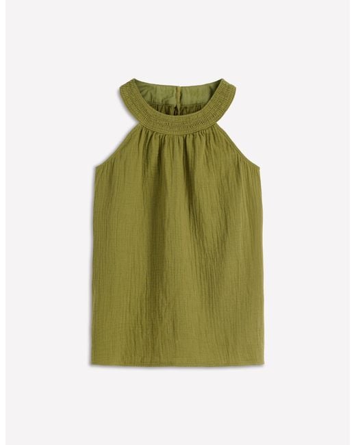 Boden Green Halter-Neck Double Cloth Top