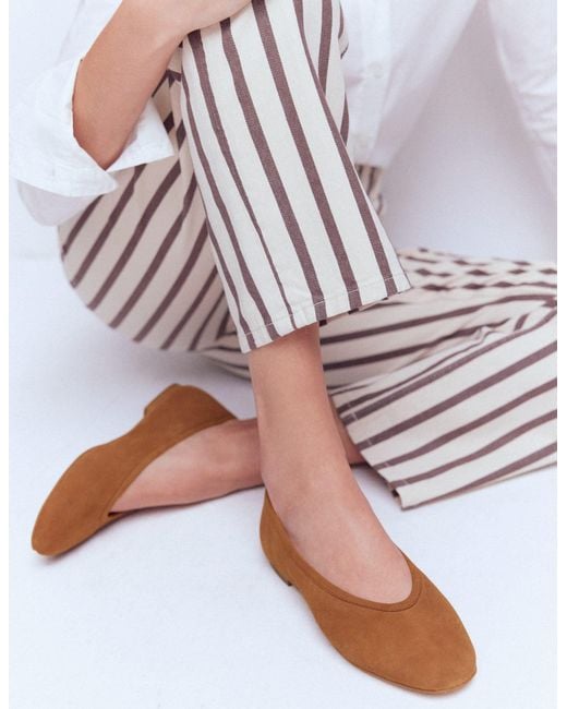 Boden White High Cut Ballet Flats