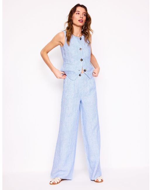 Boden Blue Dulwich Leinenhose
