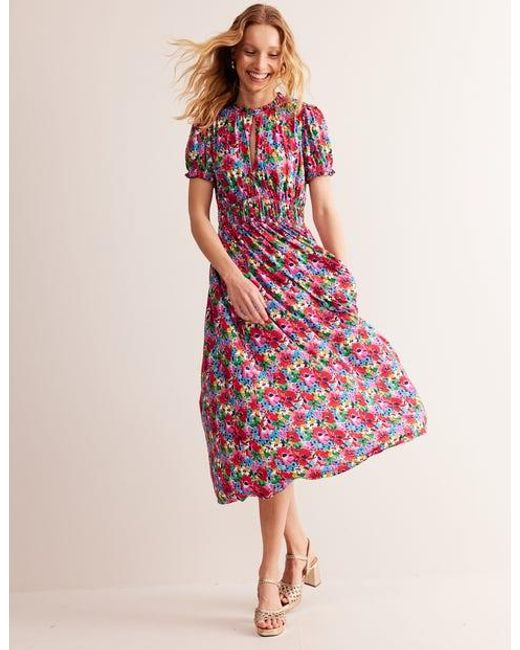 Robe midi style 40s rosanna en jersey Boden en coloris Rose Lyst
