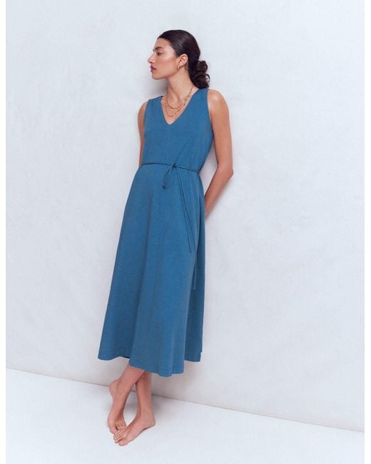 Boden Blue Mia V-Neck Jersey Midi Dress