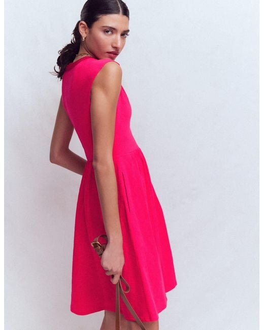 Boden Pink May Embroidered Short Dress