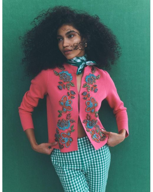 Boden Pink Elena Stand Neck Jacket