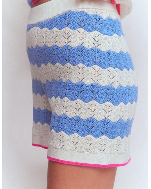 Boden Blue Knitted Pointelle Shorts