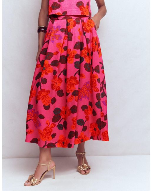 Boden Red Verity Maxi Skirt