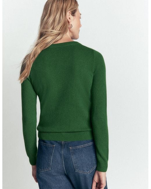Boden Green Elsie Cashmere Crew Sweater