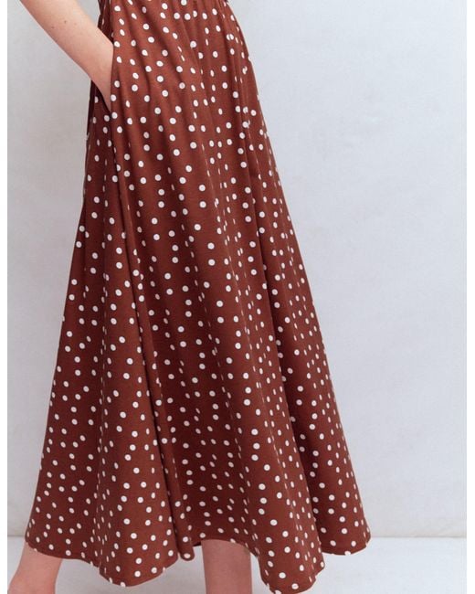Boden Red Saoirse Smock Back Dress
