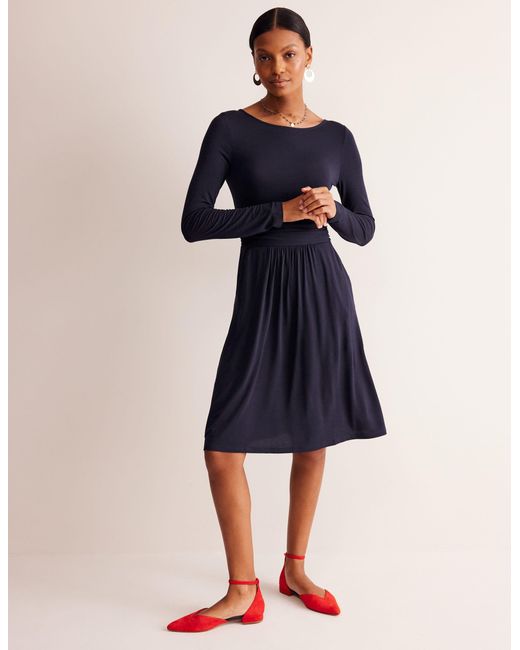 Boden Blue Amelie Long Sleeve Dress
