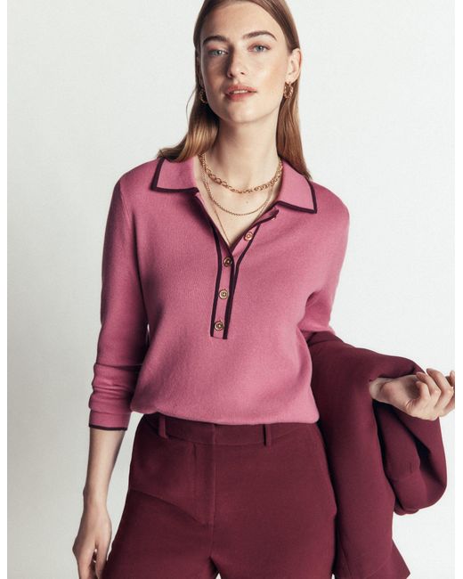 Boden Red Liz Henley Jumper