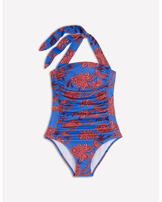 Boden Blue Kythira Ruched Swimsuit