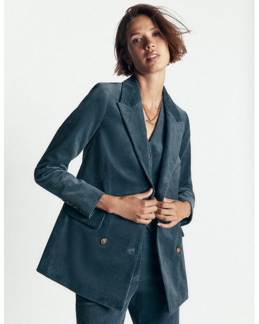 Boden Blue Double Breasted Blazer