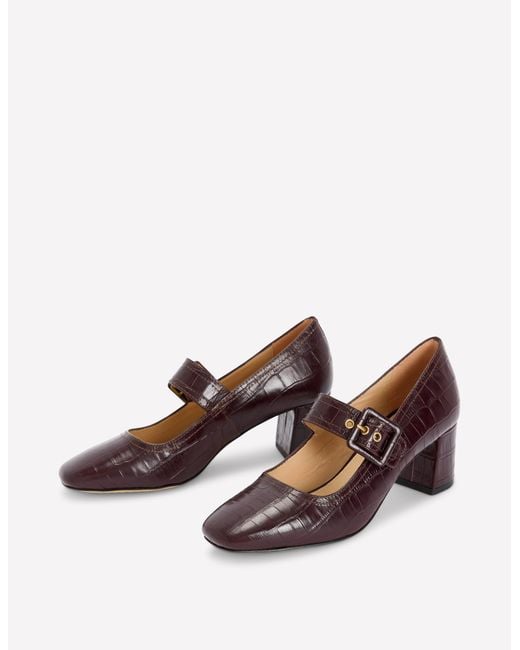 Boden Brown Buckle Strap Block Heels