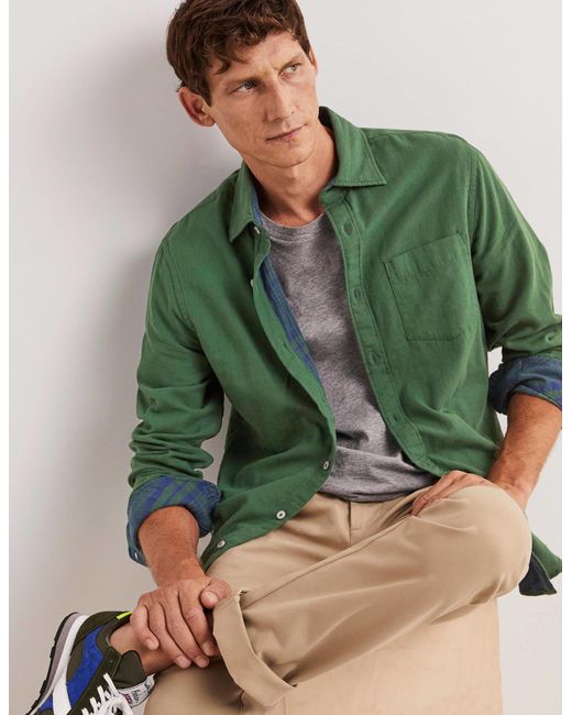 Chemise double épaisseur à col évasé Boden pour homme en coloris Green
